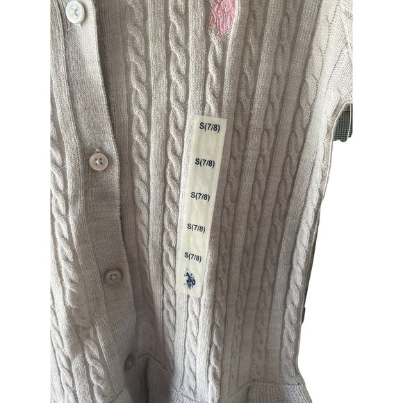 NWT U.S. POLO GREY GIRLS CARDIGAN - Picture 3 of 10